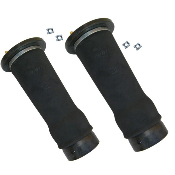 Dunlop Rear Air Springs Suspension Airbags x 2 for Discovery 2, black rubber airbags with metal fittings for vehicle suspension system. Dunlop Rear Air Springs Suspension Airbags x 2 for Discovery 2, black rubber airbags with metal fittings for vehicle suspension system.