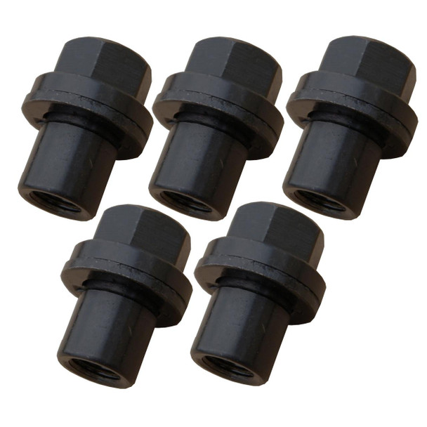 Direct Replacement Alloy Wheel Nut x5 for Range Rover Vogue L322, black wheel nuts for vehicle wheels.