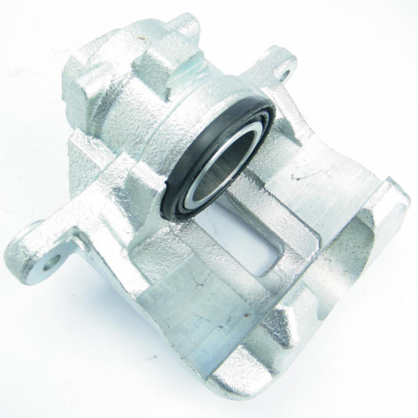 Direct Replacement Brake Caliper Rear Left Hand for Discovery 2/Range Rover P38, automotive brake component, metallic silver caliper with black gasket and mounting points. Direct Replacement Brake Caliper Rear Left Hand for Discovery 2/Range Rover P38, automotive brake component, metallic silver caliper with black gasket and mounting points.