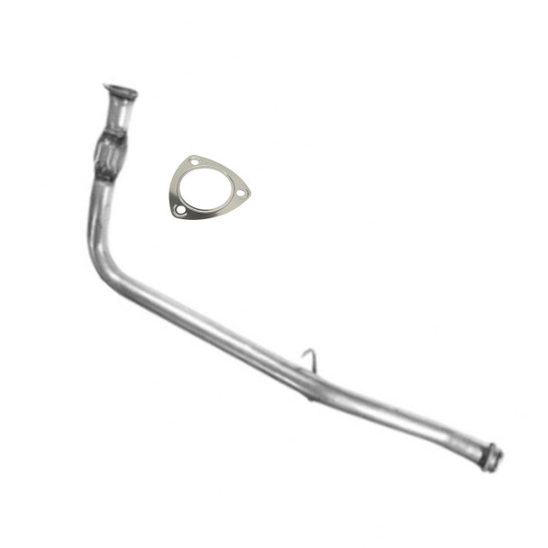 Direct Replacement Front De-Cat Exhaust Down Pipe for Discovery 2 Td5, image of a metallic exhaust down pipe with flange gasket.