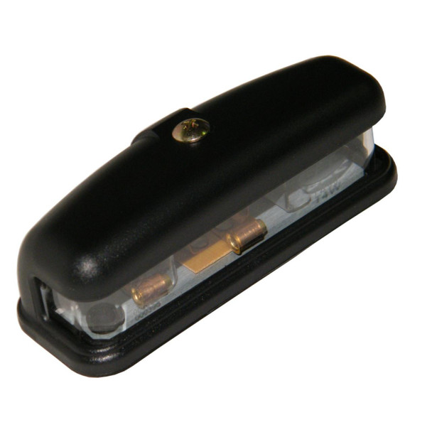 Direct Replacement Number Plate Lamp Light - XFC100550 for Series, automotive number plate light with black casing and clear lens for illumination. Direct Replacement Number Plate Lamp Light - XFC100550 for Series, automotive number plate light with black casing and clear lens for illumination.