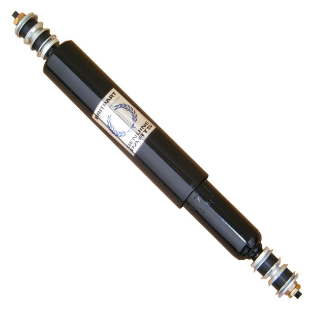 Direct Replacement Steering Damper for Discovery 1, black cylindrical automotive component with metal fittings on both ends.