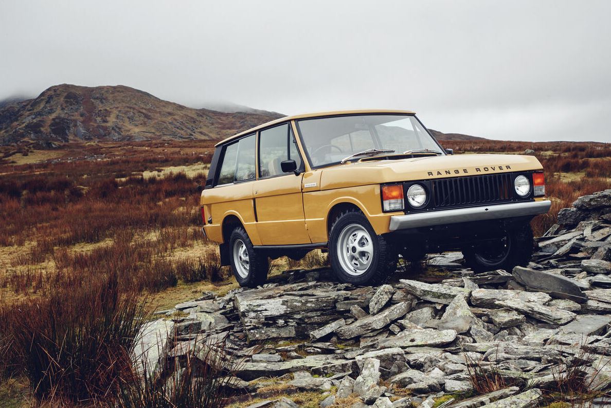 Range Rover Classic in a mountainous landscape