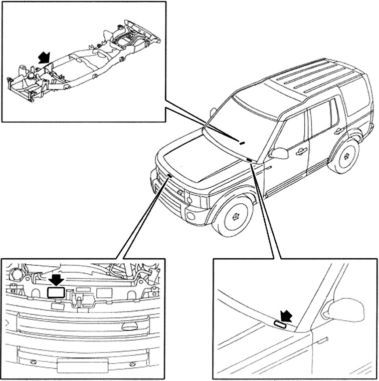 Land Rover VIN Locations