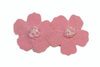 Pink velvet flower hair clips