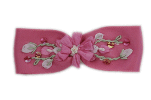 Alice Satin Floral Dressy Baby Hair Clips