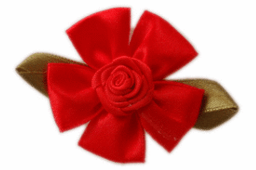 satin flower hair clips