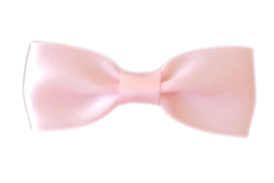 Ainsley light pink satin baby bow shown on a bitty clip