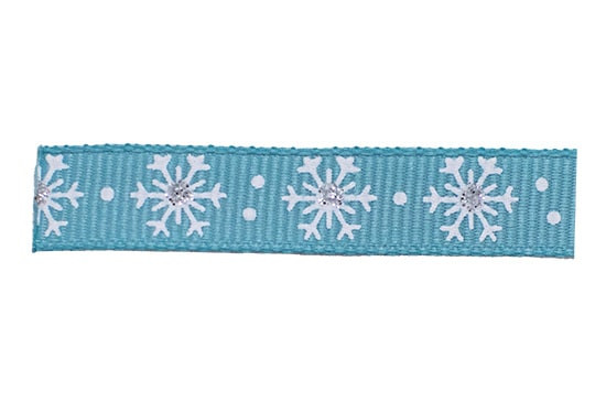 Blue Glitter Snowflakes French Clip Barrette