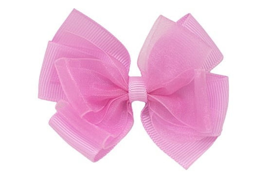 Our dressy Avery bow shown in tulip is the perfect bow for flower girls, Easter, or any day!