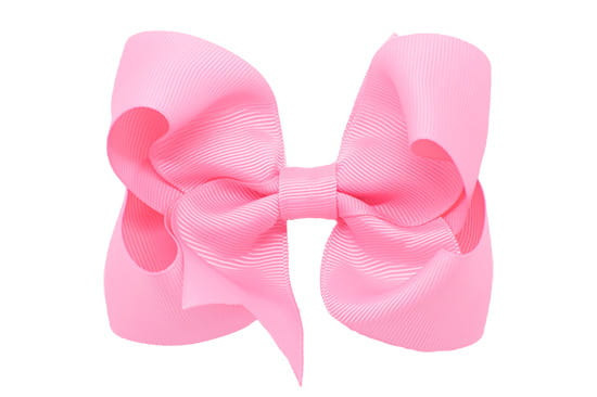 Get this adorable and well-made fluffy grosgrain Jennifer bow, shown in pink