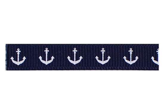 Navy Anchors French Clip Barrette