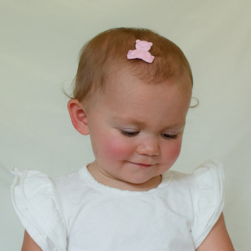 Bonnie. Pink Feltie Bear Hair Clip