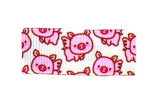 Cute toddler barrette with pink flying pigs