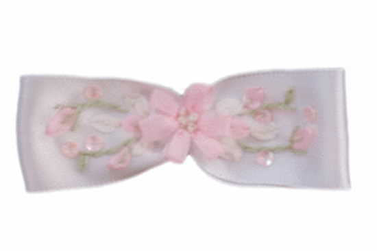 Alice. Satin Floral Dressy Baby Hair Clips or Toddler Bows.