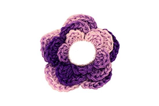 Adorable variegated flower hair clips for baby girls and toddlers, shown in purple