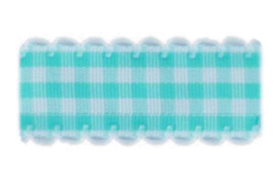 Toddler Barrette Turquoise and White Gingham