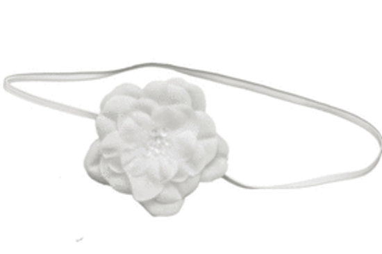 Our Hallee dressy newborn headband is perfect for Christening, pictures, and every special occasion