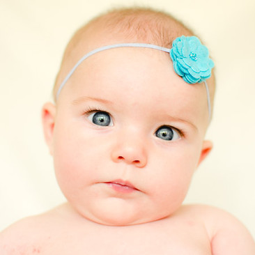 Lyla. Felt Baby Headband. Infant Sized Flower.