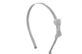 Silver Metal Bow Headband | Becca | Bitty Bows display picture 2