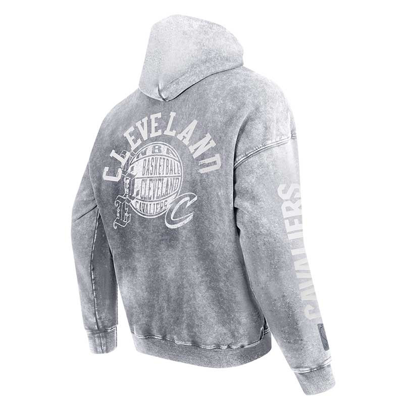 Gray Enzyme Wash Hoodie | Center Court, the official Cavs Team Shop