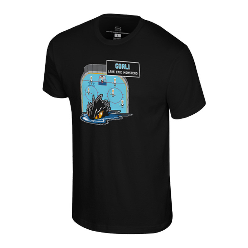 Boys Black Lake Erie Monsters 8-Bit Tee | Center Ice, the official