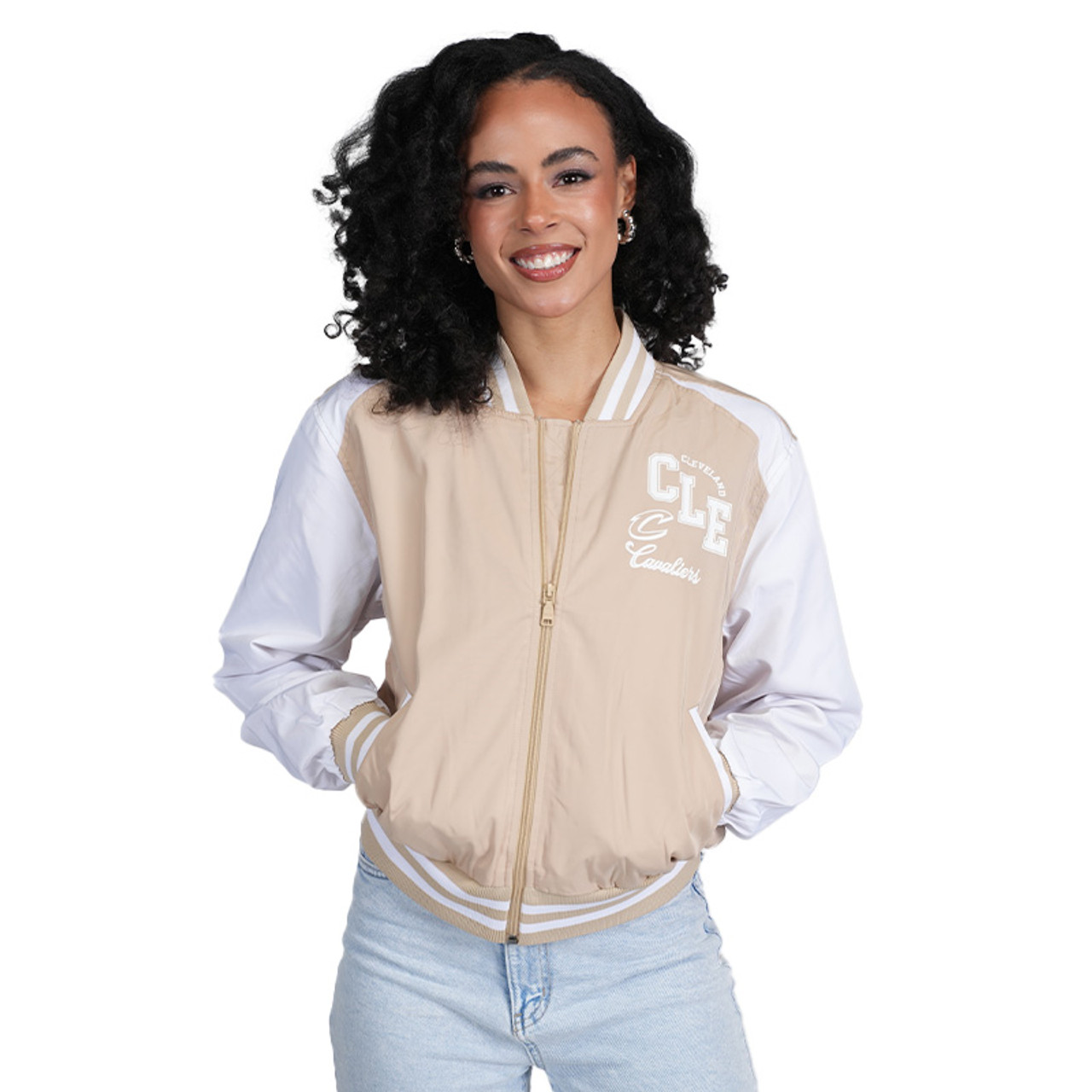 Women's Tan Tonal Bomber Jacket | Center Court, the official