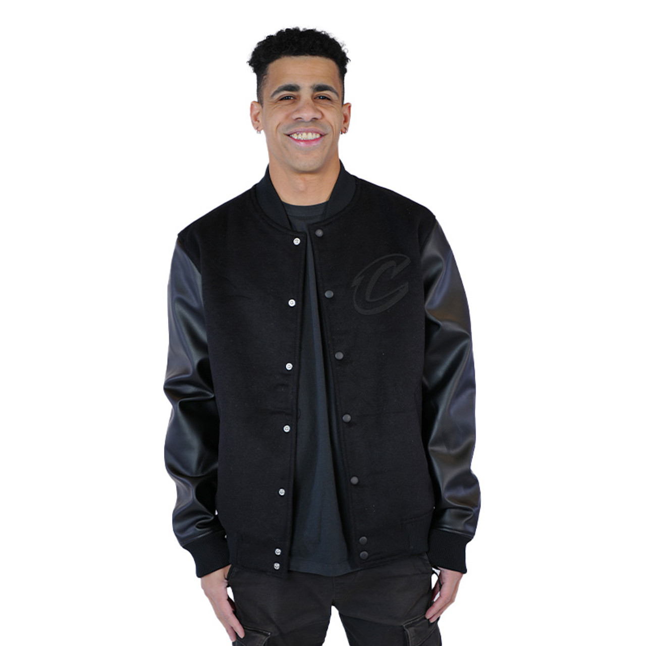 Land Collective Blackout Chain Stitch Varsity Jacket