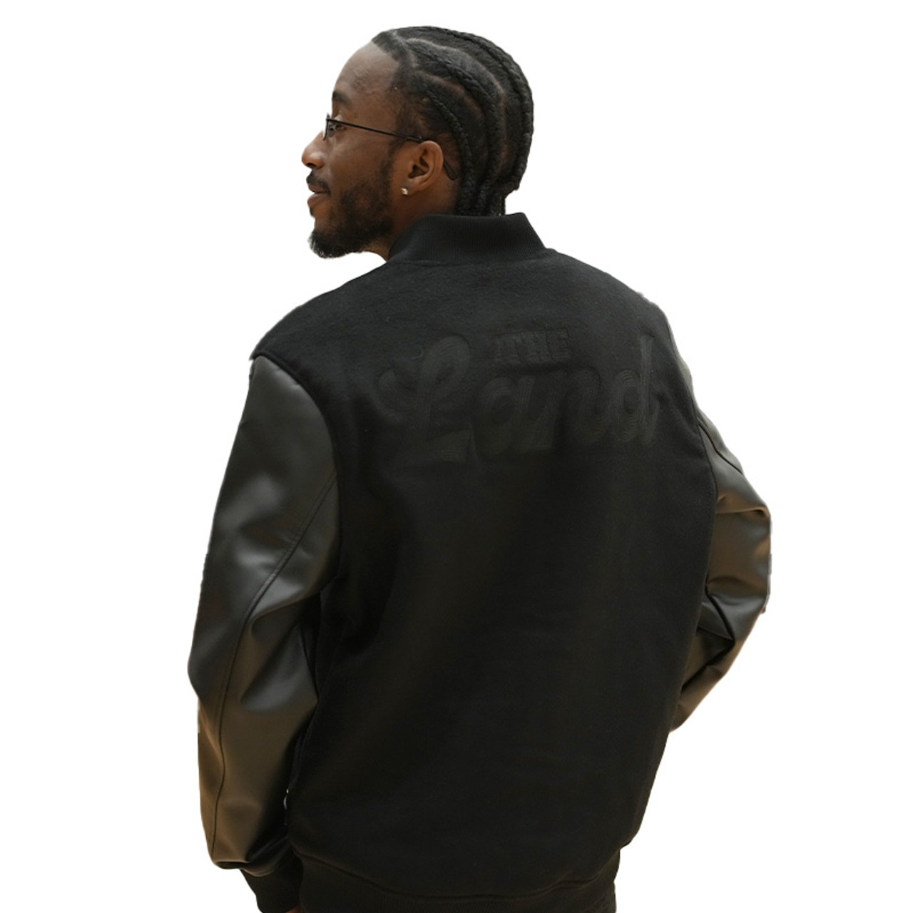 Land Collective Blackout Chain Stitch Varsity Jacket