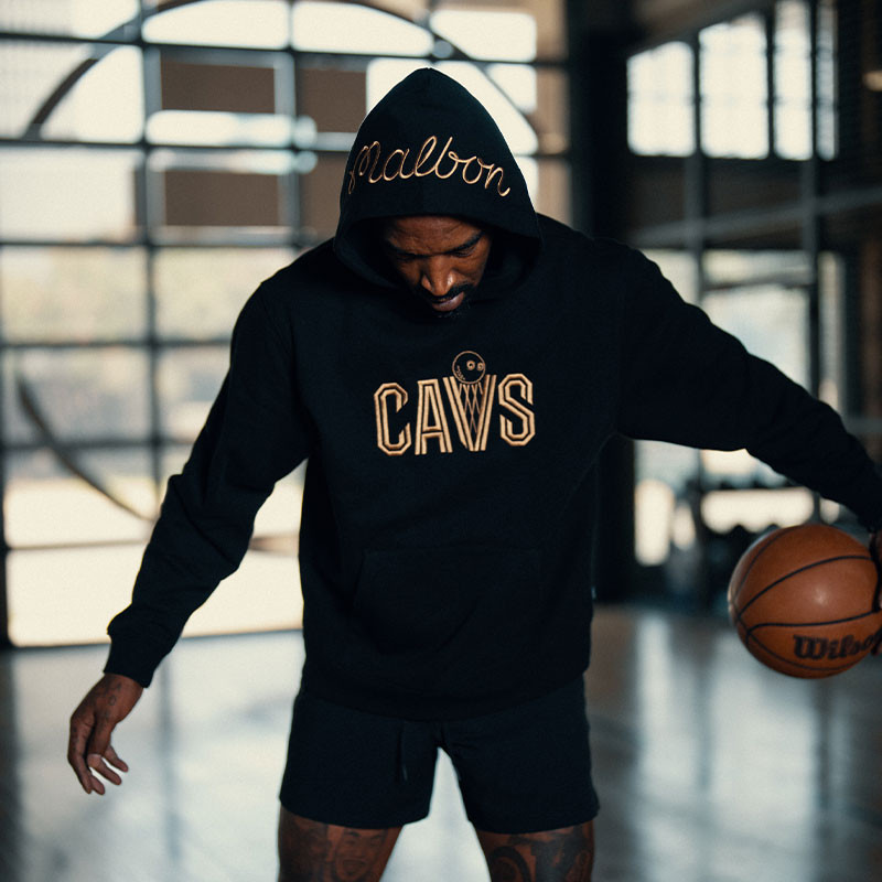 Cavs x Malbon Black CAVS Hoodie | Center Court, the official Cavs
