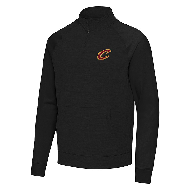 Black Wine and Gold Script C Quarter Zip | Center Court, the