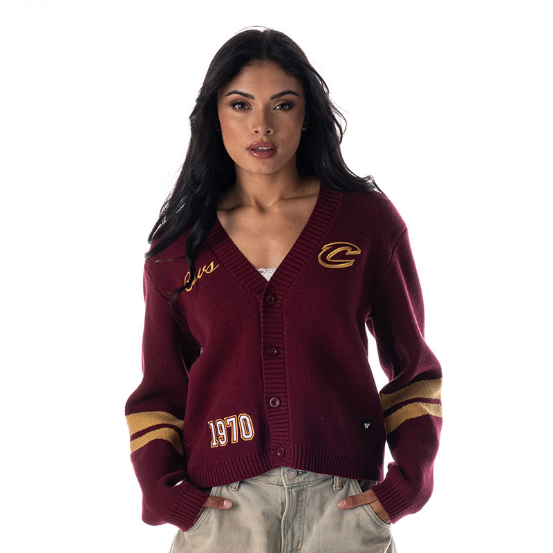 Women's Wine 70s Drop Shoulder Cardigan | Center Court, the
