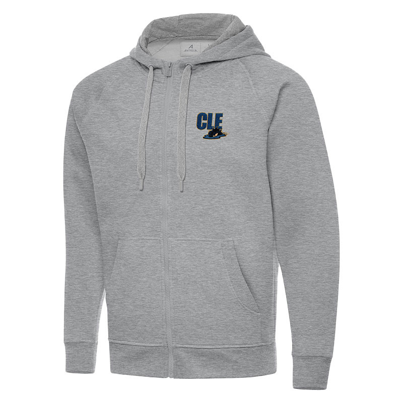 Gray CLE Secondary Icon Full Zip | Center Ice, the official