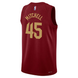 [WINE] Youth Donovan Mitchell Icon Swingman Jersey, Back View