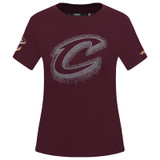 Women's Wine Rhinestone Slim Tee