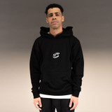 Land Collective Black Script Puff Print Hoodie