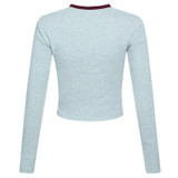 H&V Women's Gray Fitted Long Sleeve Tee