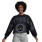 Women's Bessie Black Wordmark Stretch Crop Crewneck