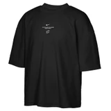 Nike Boys Black Stacked Logo Mesh Tee