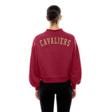 Women's Wine Script C Mock Neck Crewneck
