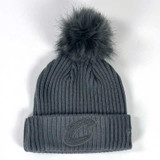 Women's Gray Washed Pom Knit