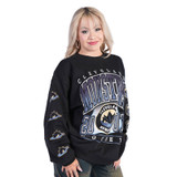 Women's Bessie Black All Over Logo Crewneck