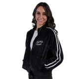 Women's Black and White Velour Track Jacket