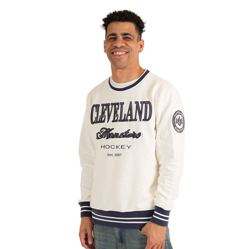 Cream Cleveland Monsters Script Crewneck