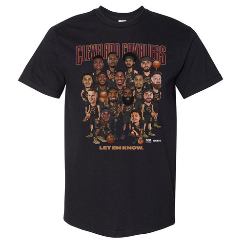Boys Black Team Caricature Tee