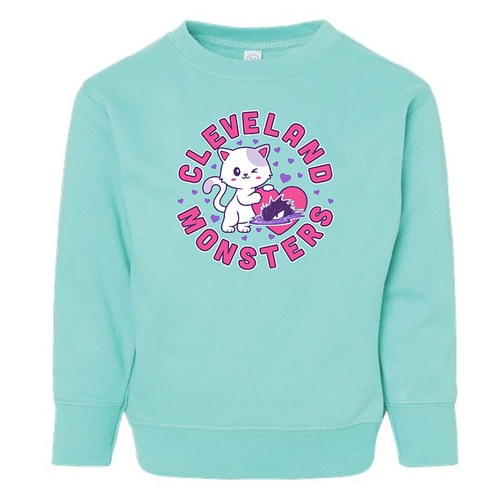 Girls Lake Blue Purrfect Crewneck