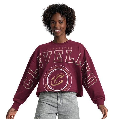 Women's Wine Drop Shoulder Wordmark Crewneck