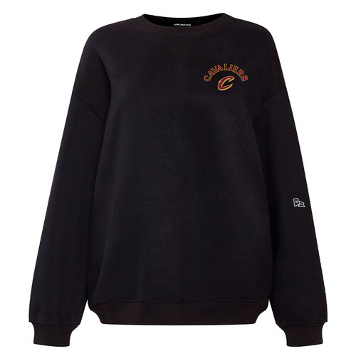 H&V Women's Black Oversized Crewneck