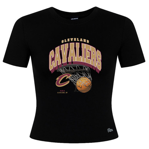 H&V Women's Black Hoop Baby Tee