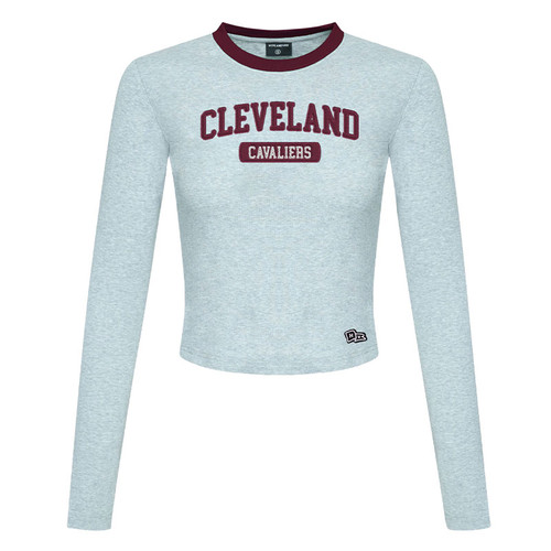 H&V Women's Gray Fitted Long Sleeve Tee